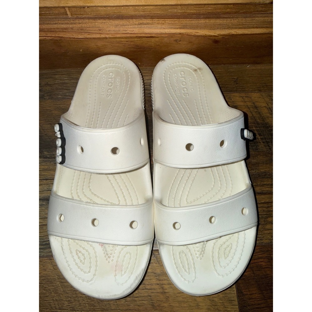 Crocs Classic Sandal White Two Strap Slide Mens 7 Womens 9 206761